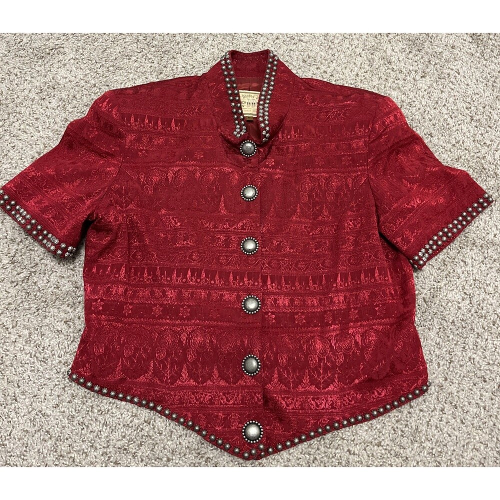 DOUBLE D RANCH Women's Embroidered Western Studded Blazer Jacket Size Large